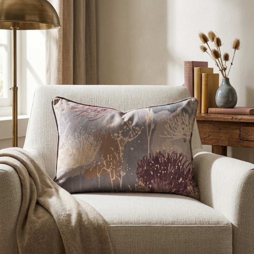 The Muted Meadow Throw Pillow - Lemon Park