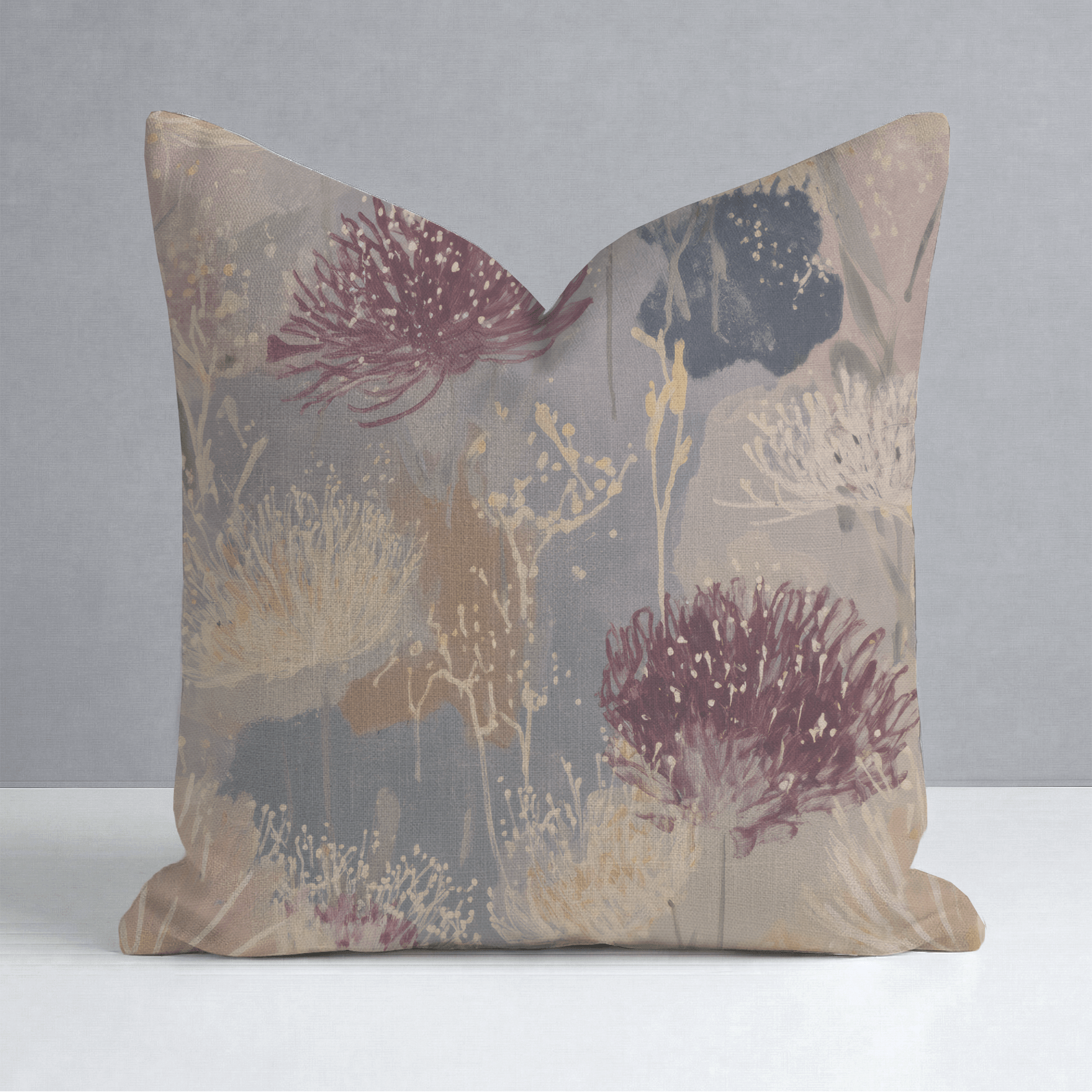 The Muted Meadow Throw Pillow - Lemon Park