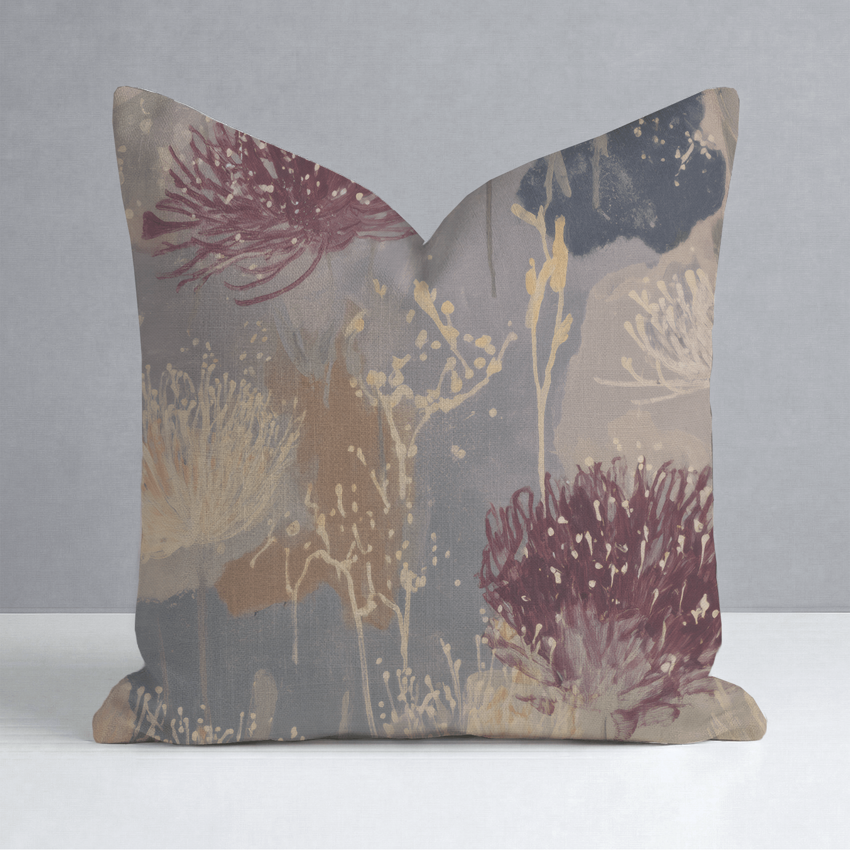 The Muted Meadow Throw Pillow - Lemon Park