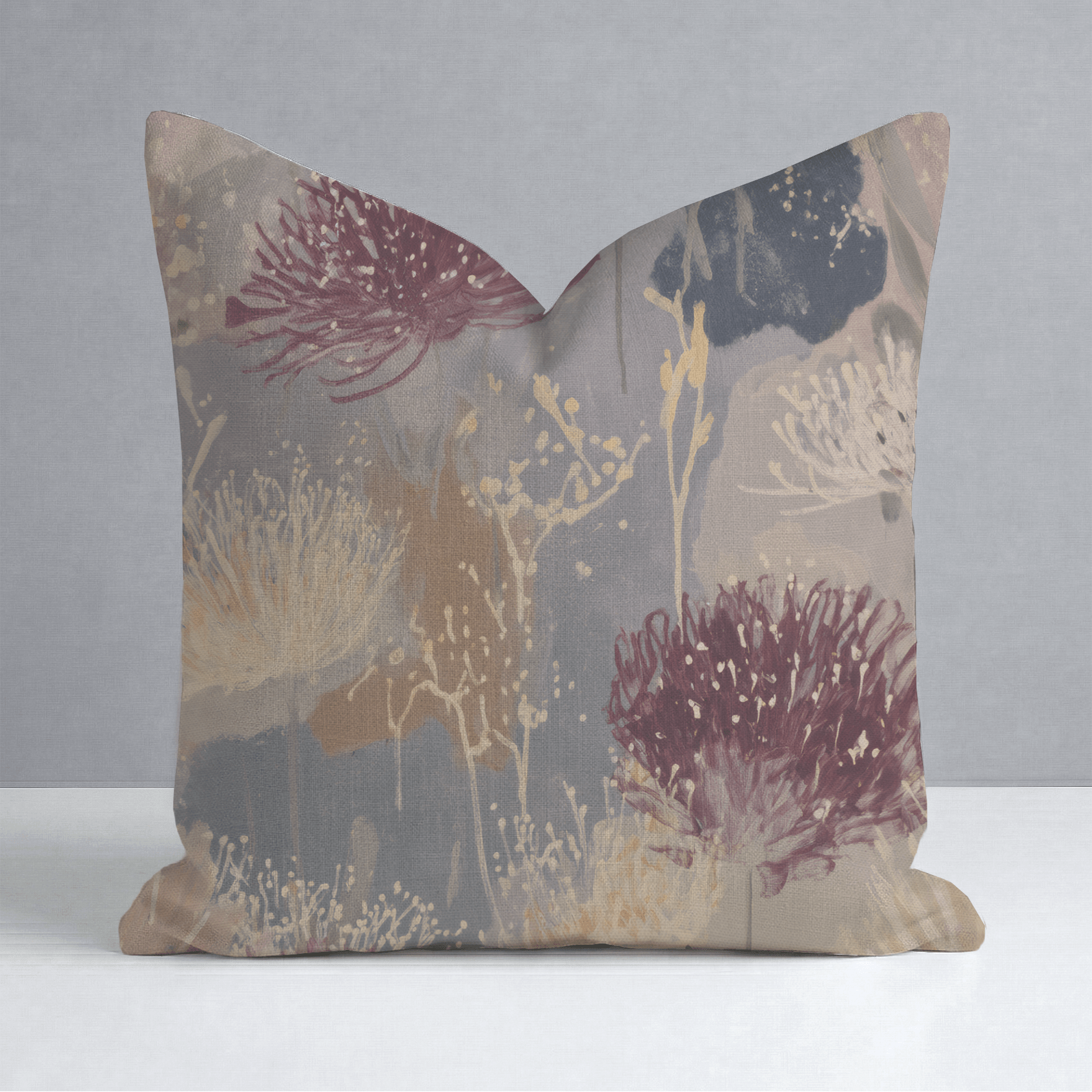 The Muted Meadow Throw Pillow - Lemon Park