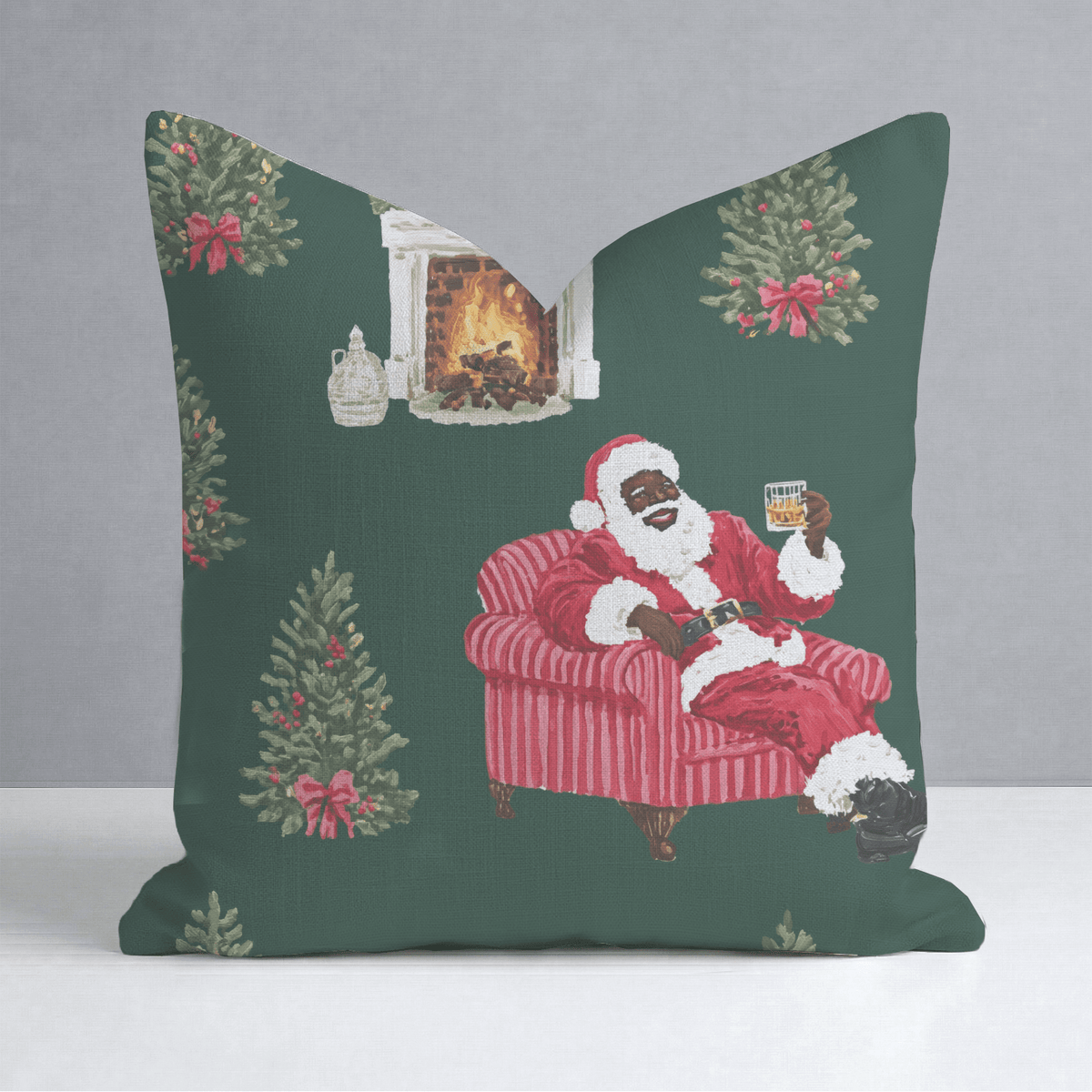 The Nightcap Before Christmas Throw Pillow - Lemon Park