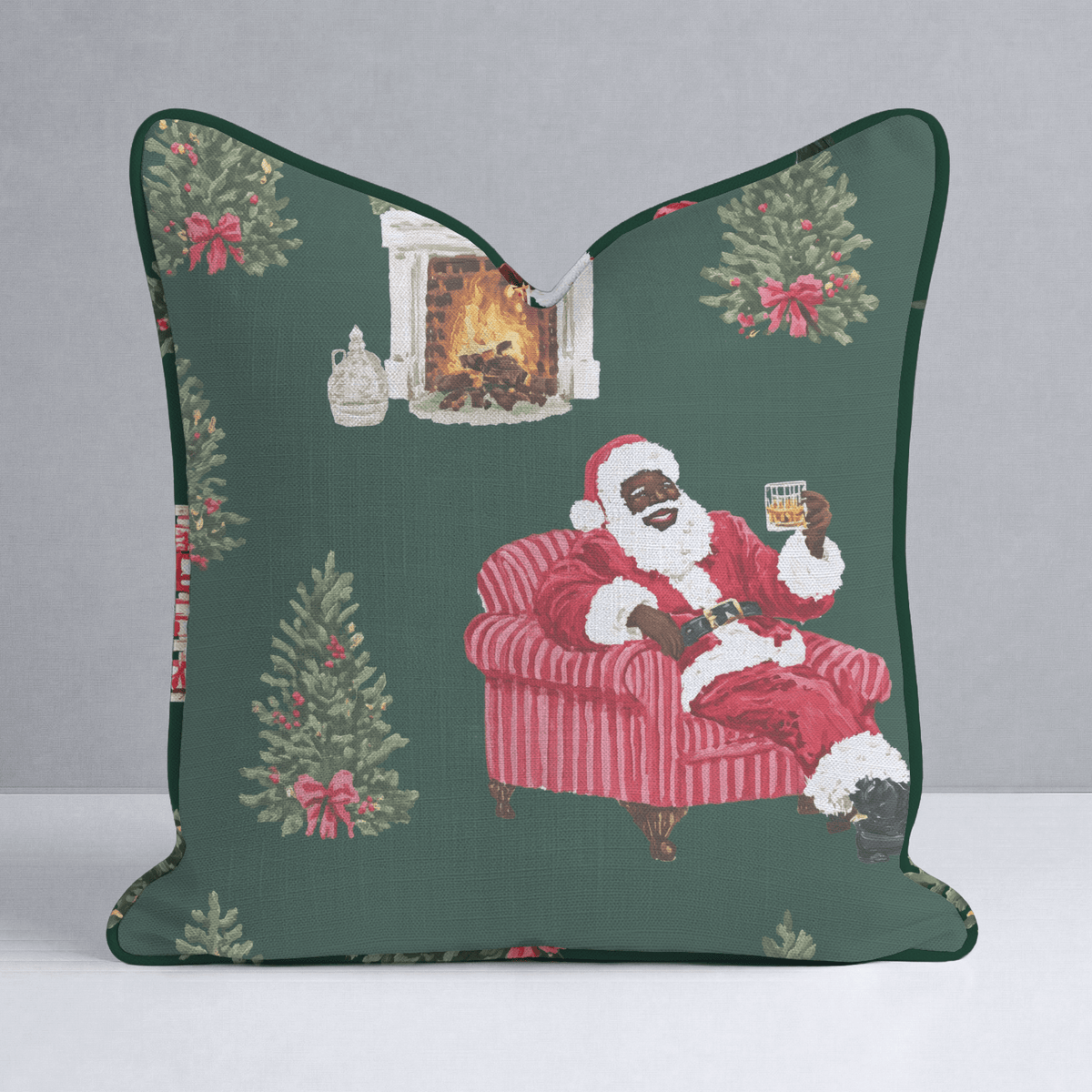 The Nightcap Before Christmas Throw Pillow - Lemon Park