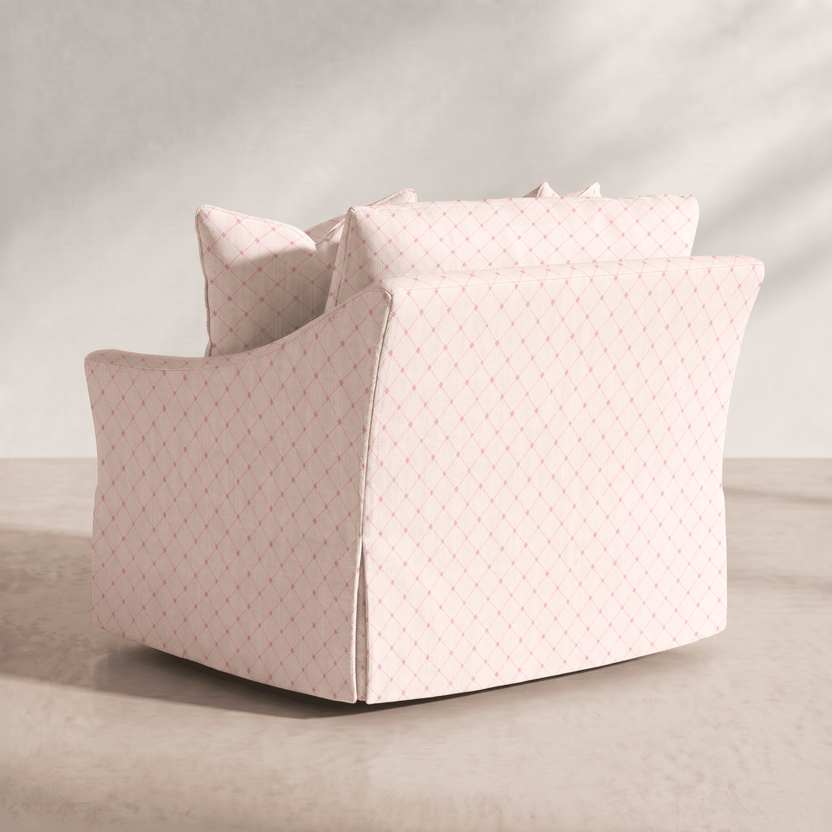 The Nolen Chair in Bellagio Blush Linen Lattice - Lemon Park