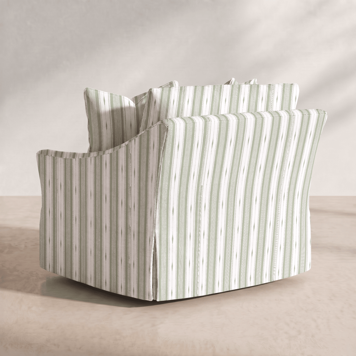 The Nolen Chair in Blue Dresses Lemongrass Stripes - Lemon Park