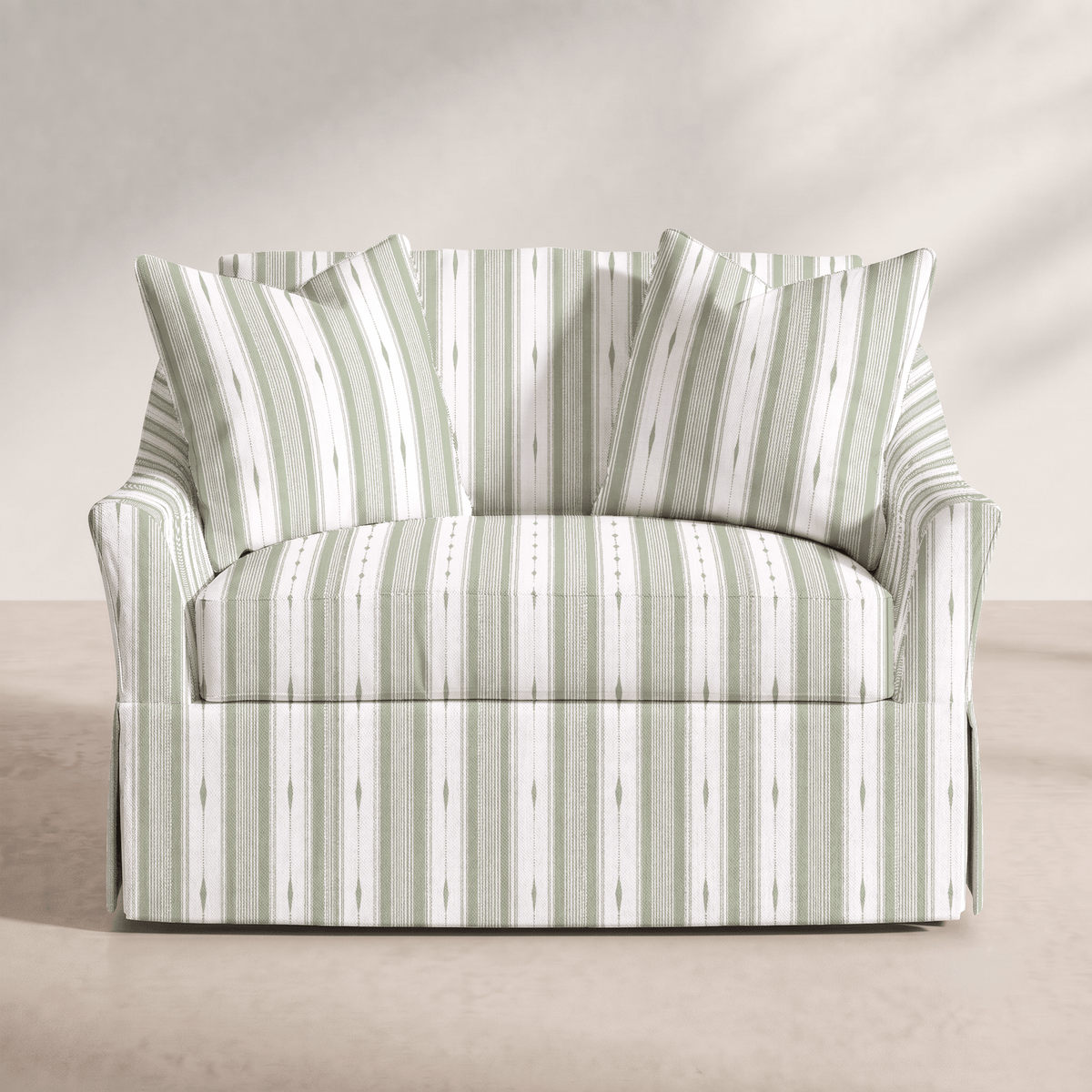 The Nolen Chair in Blue Dresses Lemongrass Stripes - Lemon Park