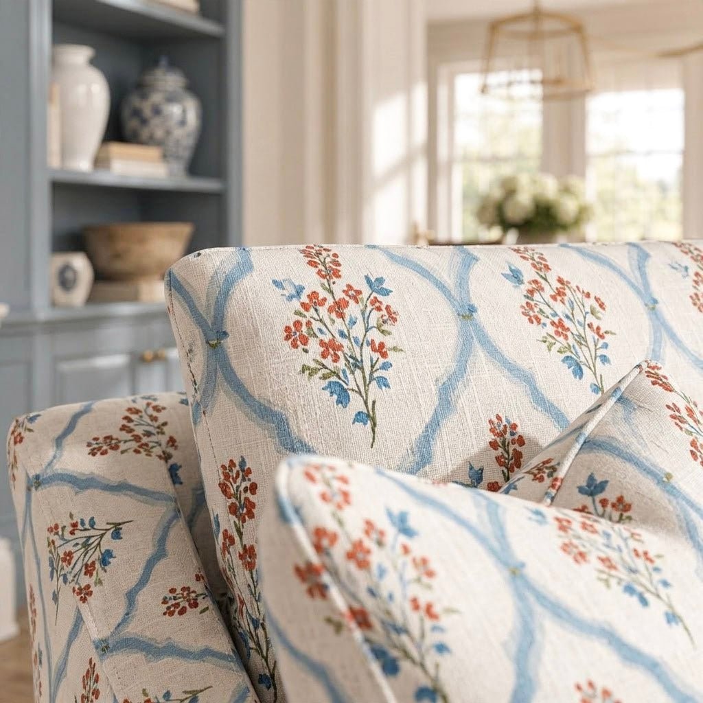 The Nolen Chair in Chambray Tiles - Lemon Park