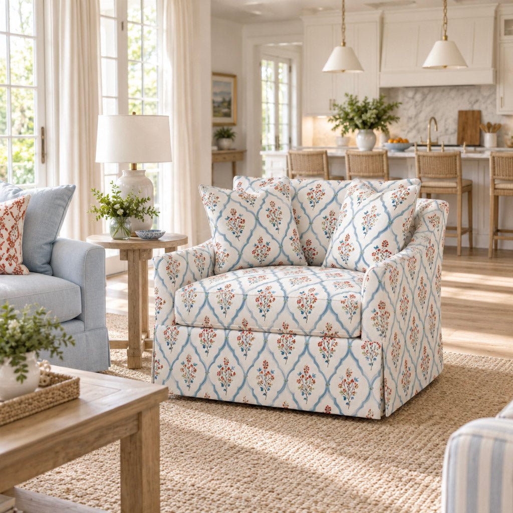 The Nolen Chair in Chambray Tiles - Lemon Park