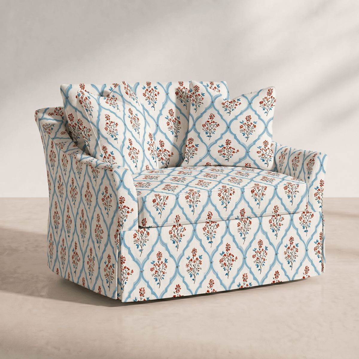 The Nolen Chair in Chambray Tiles - Lemon Park