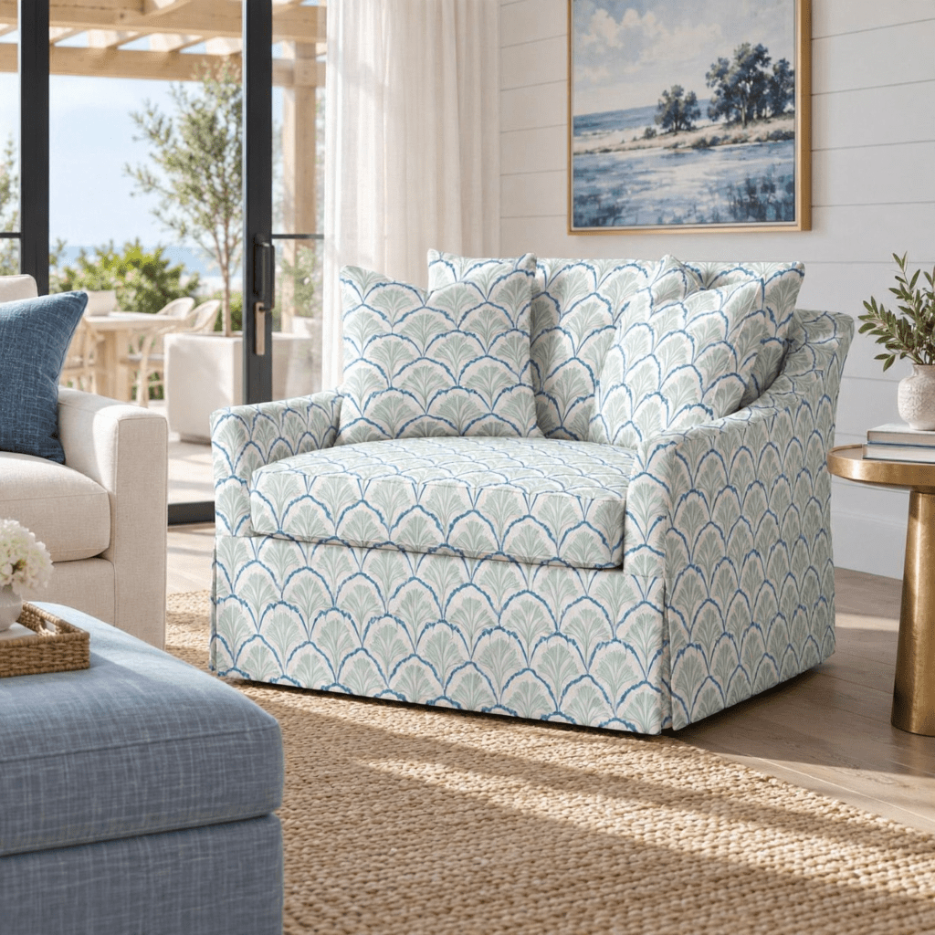The Nolen Chair in Hint Of Lime Sprouts - Lemon Park