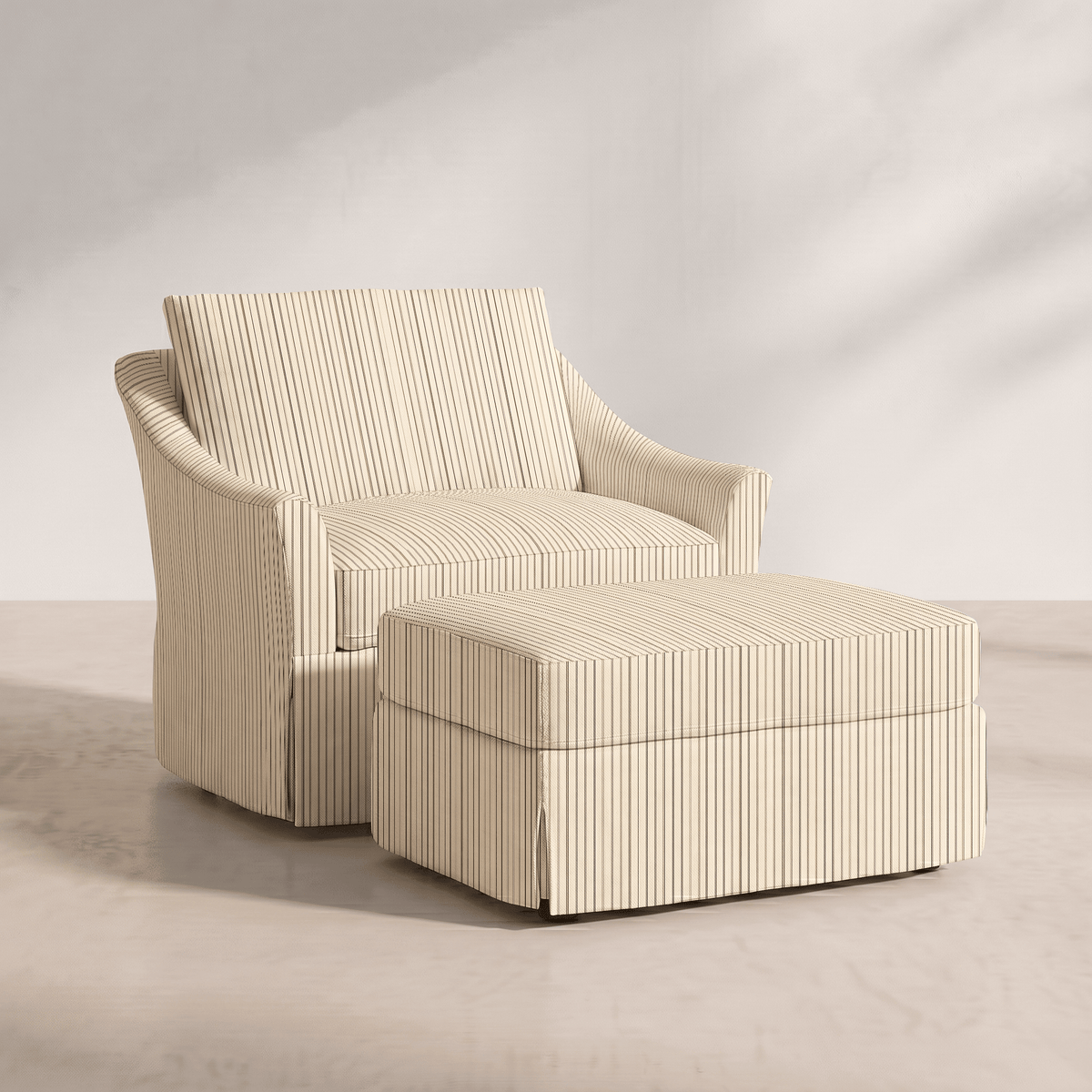 The Nolen Chair in Jude Pinstripe - Lemon Park