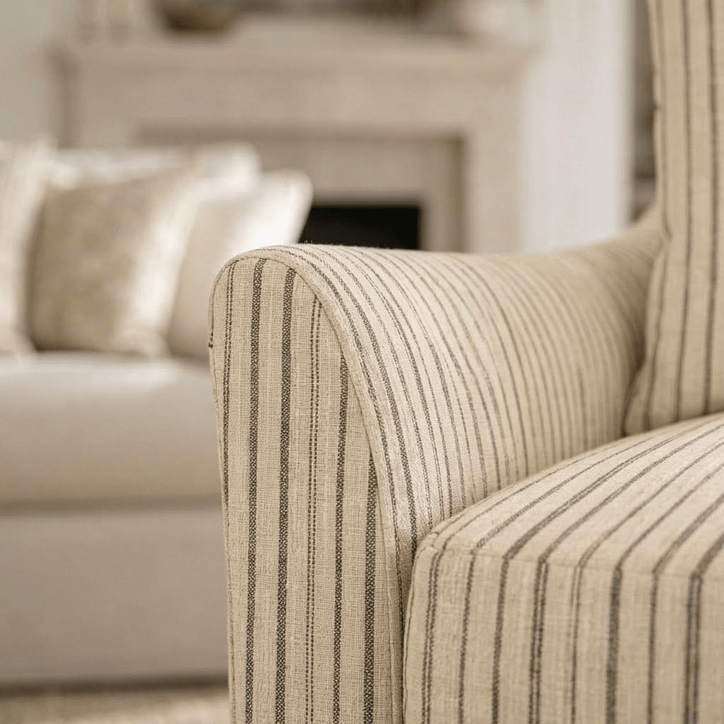 The Nolen Chair in Jude Pinstripe - Lemon Park
