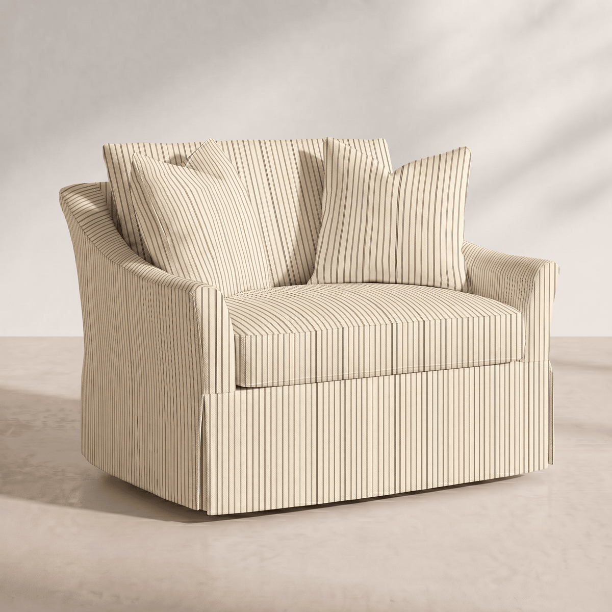 The Nolen Chair in Jude Pinstripe - Lemon Park