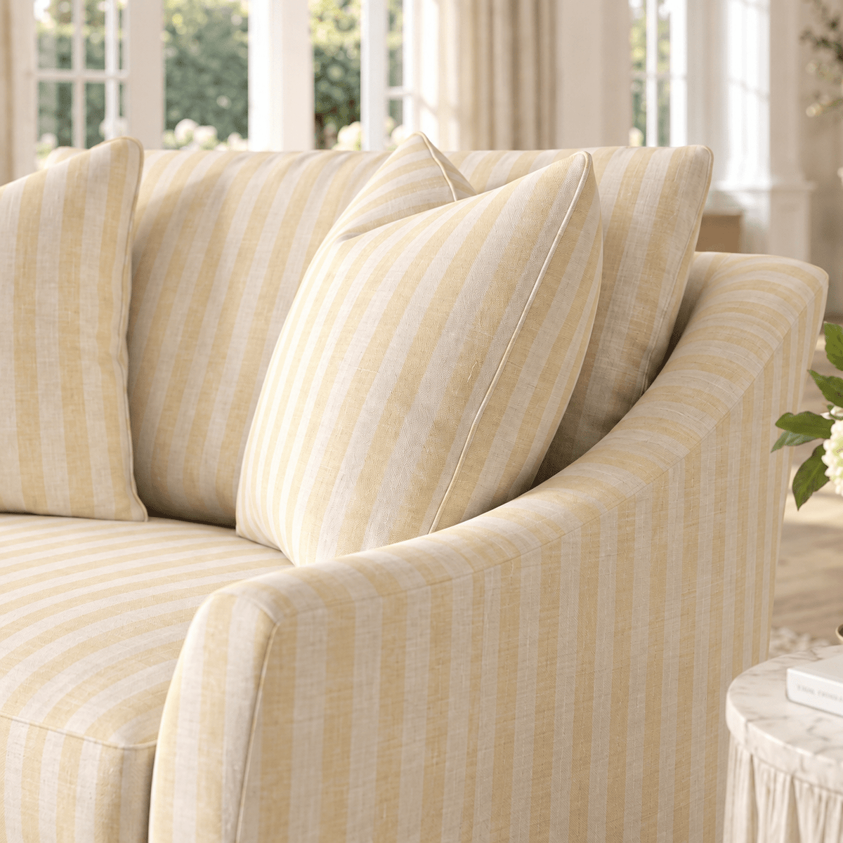 The Nolen Chair in Juliet's Garden Easter Yellow Stripe - Lemon Park