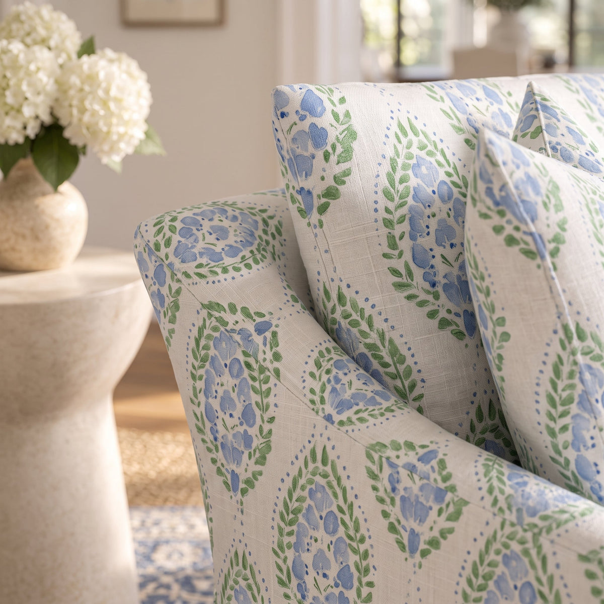 The Nolen Chair in Leaf Me Be - Lemon Park