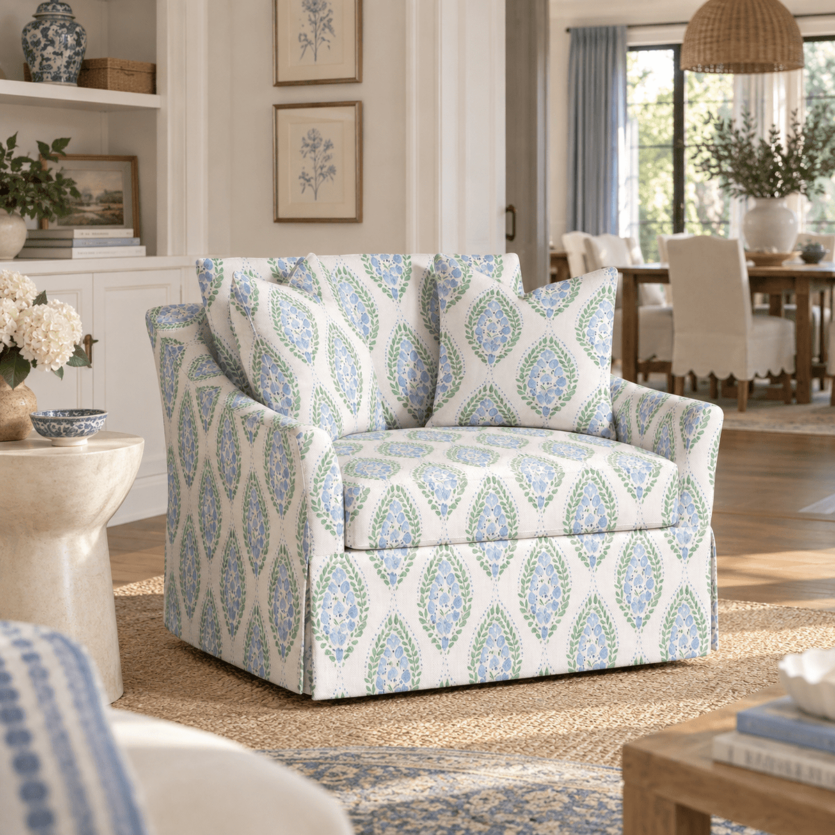 The Nolen Chair in Leaf Me Be - Lemon Park
