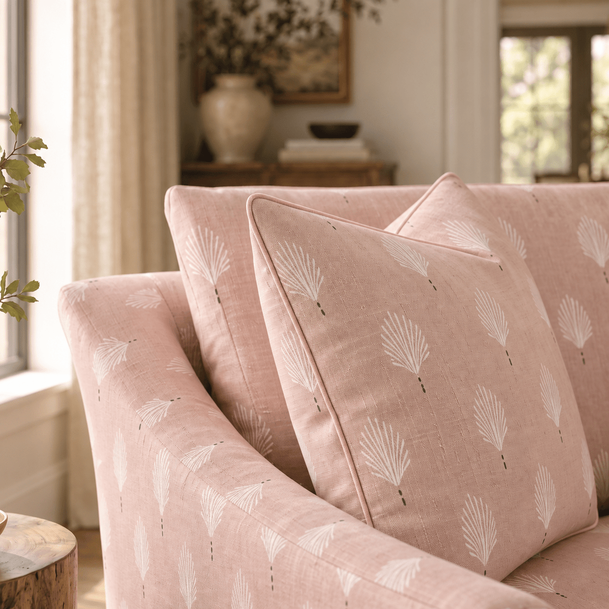 The Nolen Chair in Loose Stems Petaline Block Print - Lemon Park