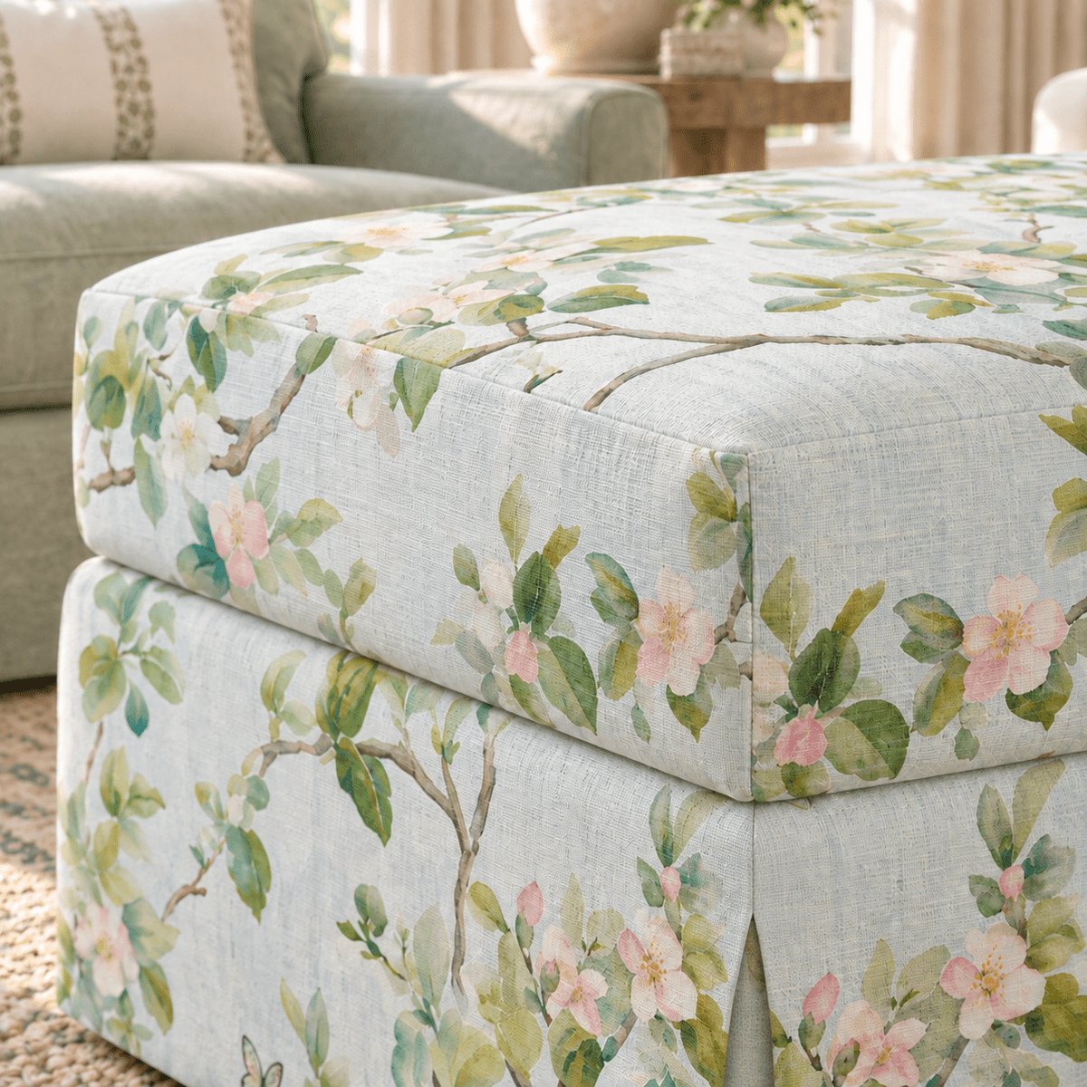 The Nolen Ottoman in Ainsley - Lemon Park