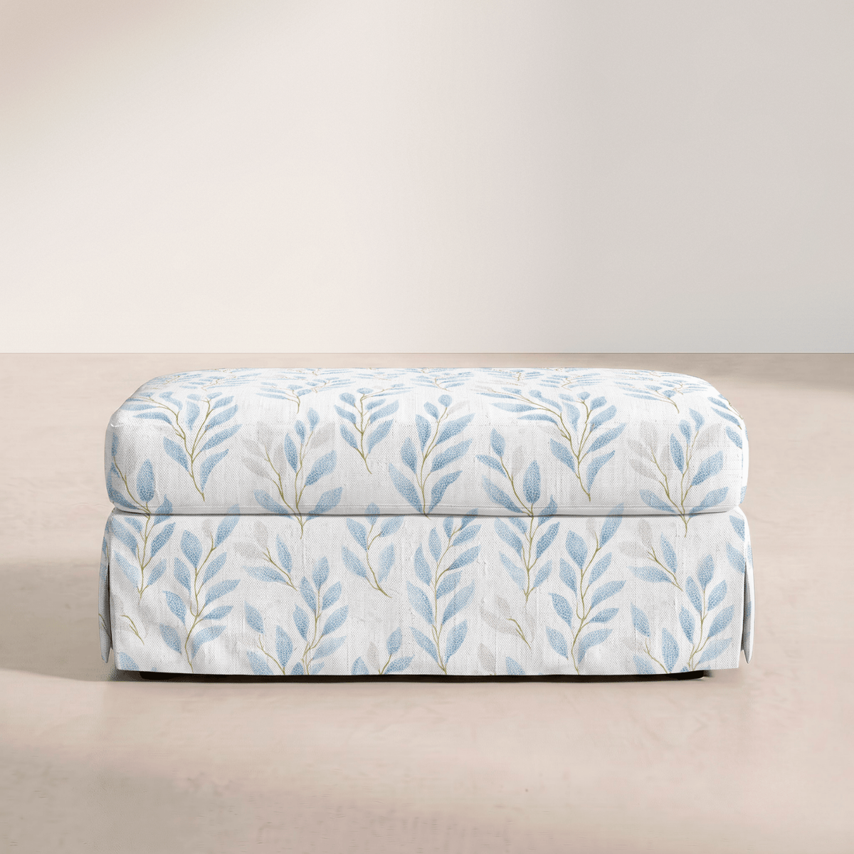 The Nolen Ottoman in Atlantic Ferns - Lemon Park