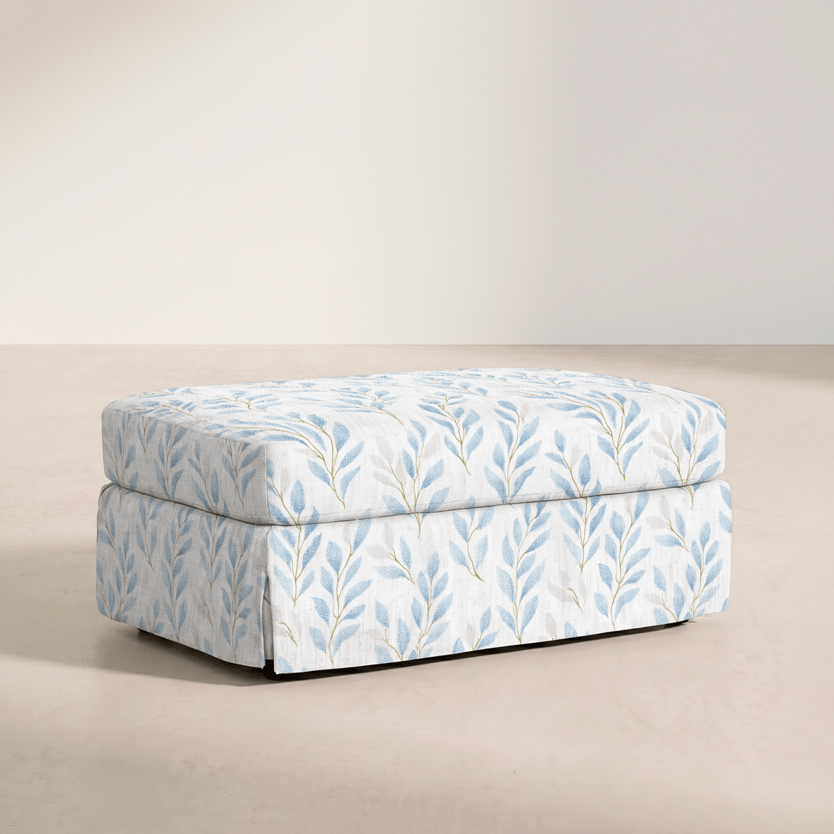 The Nolen Ottoman in Atlantic Ferns - Lemon Park