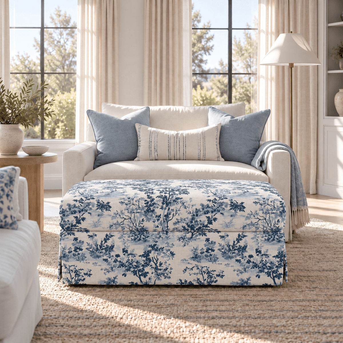 The Nolen Ottoman in Benjamin - Lemon Park
