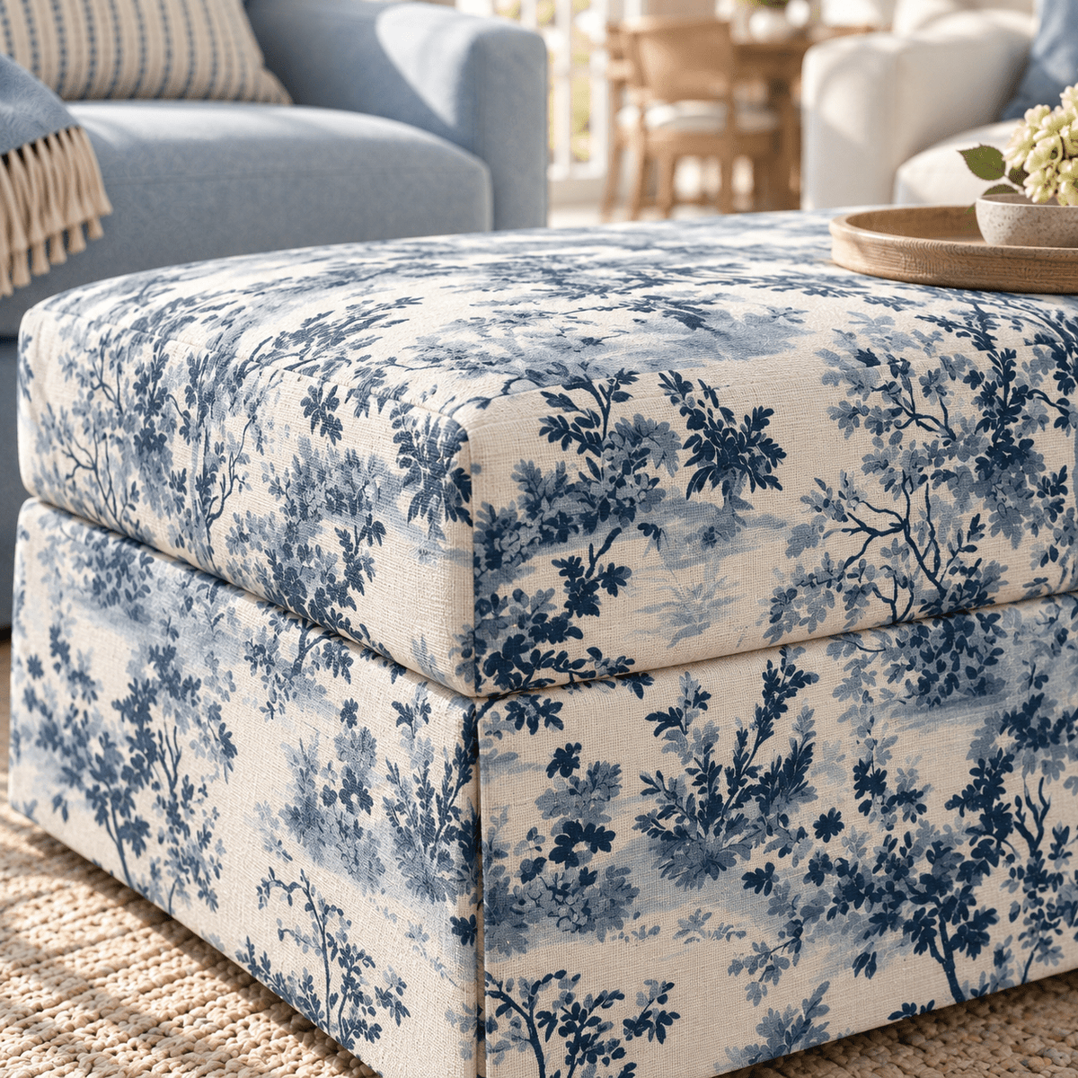 The Nolen Ottoman in Benjamin - Lemon Park