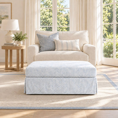 The Nolen Ottoman in Classic Harmony - Lemon Park