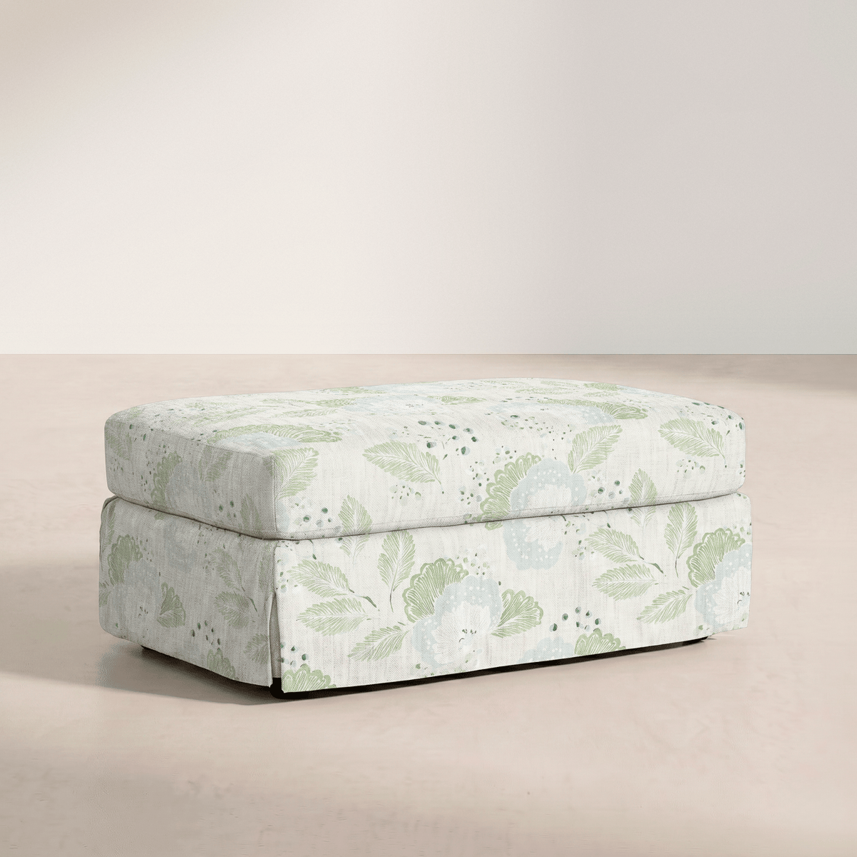 The Nolen Ottoman in Mint to Be - Lemon Park
