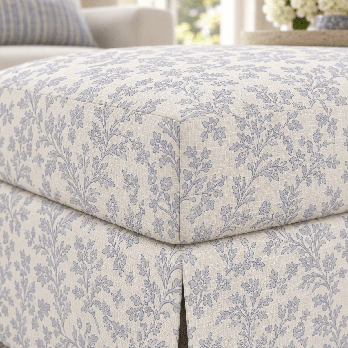 The Nolen Ottoman in Ruby Nell - Lemon Park