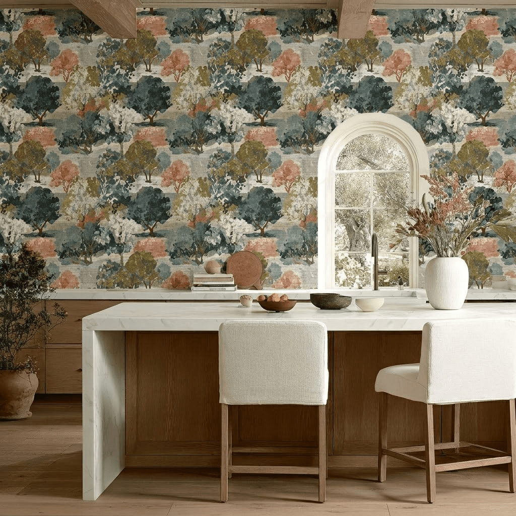 The Old Orchard Faux Grasscloth Wallpaper - Lemon Park