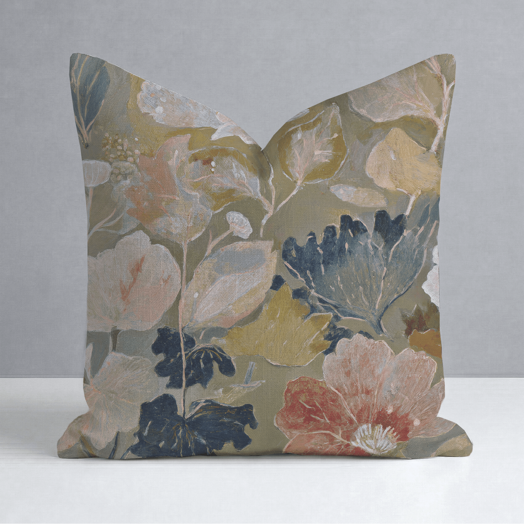 The Quiet Petal Throw Pillow - Lemon Park