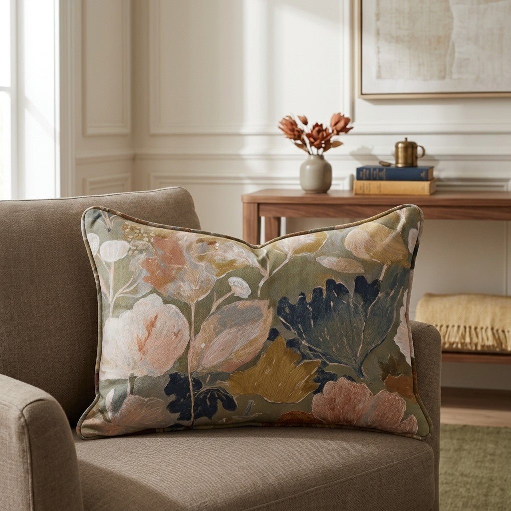 The Quiet Petal Throw Pillow - Lemon Park