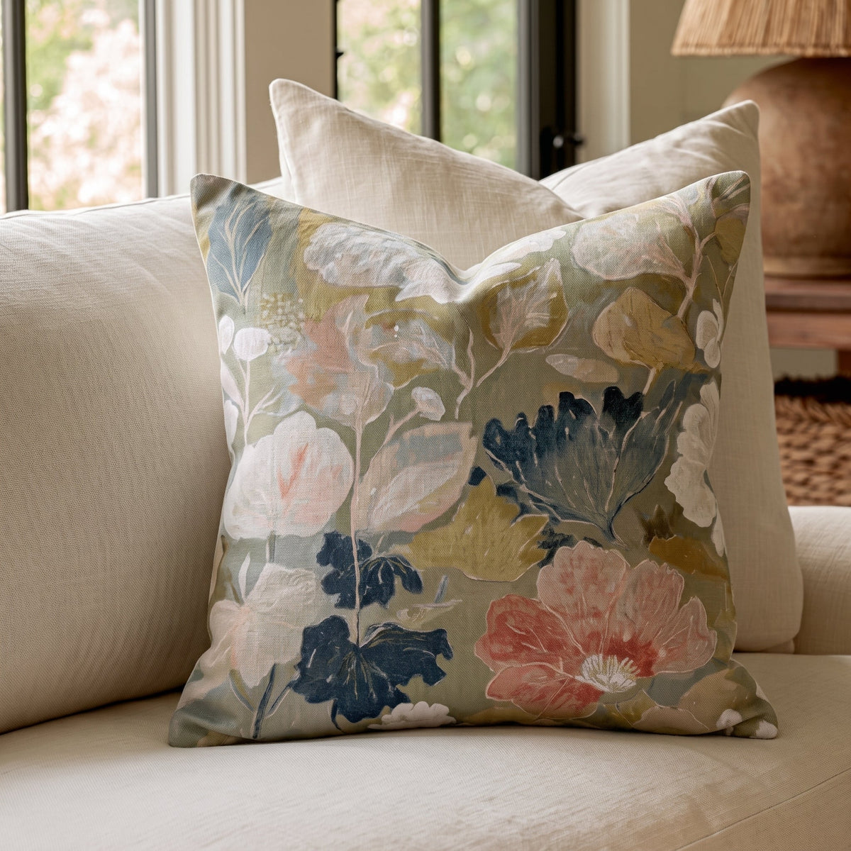 The Quiet Petal Throw Pillow - Lemon Park