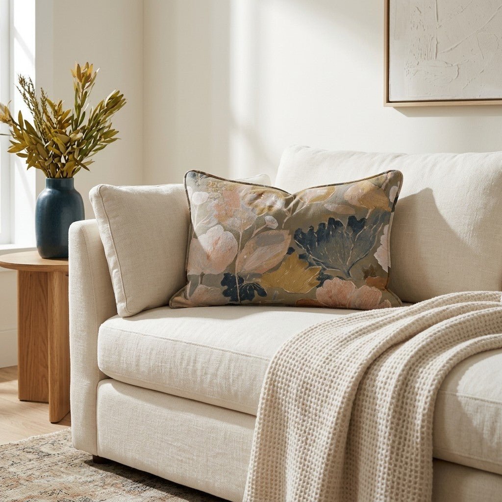 The Quiet Petal Throw Pillow - Lemon Park