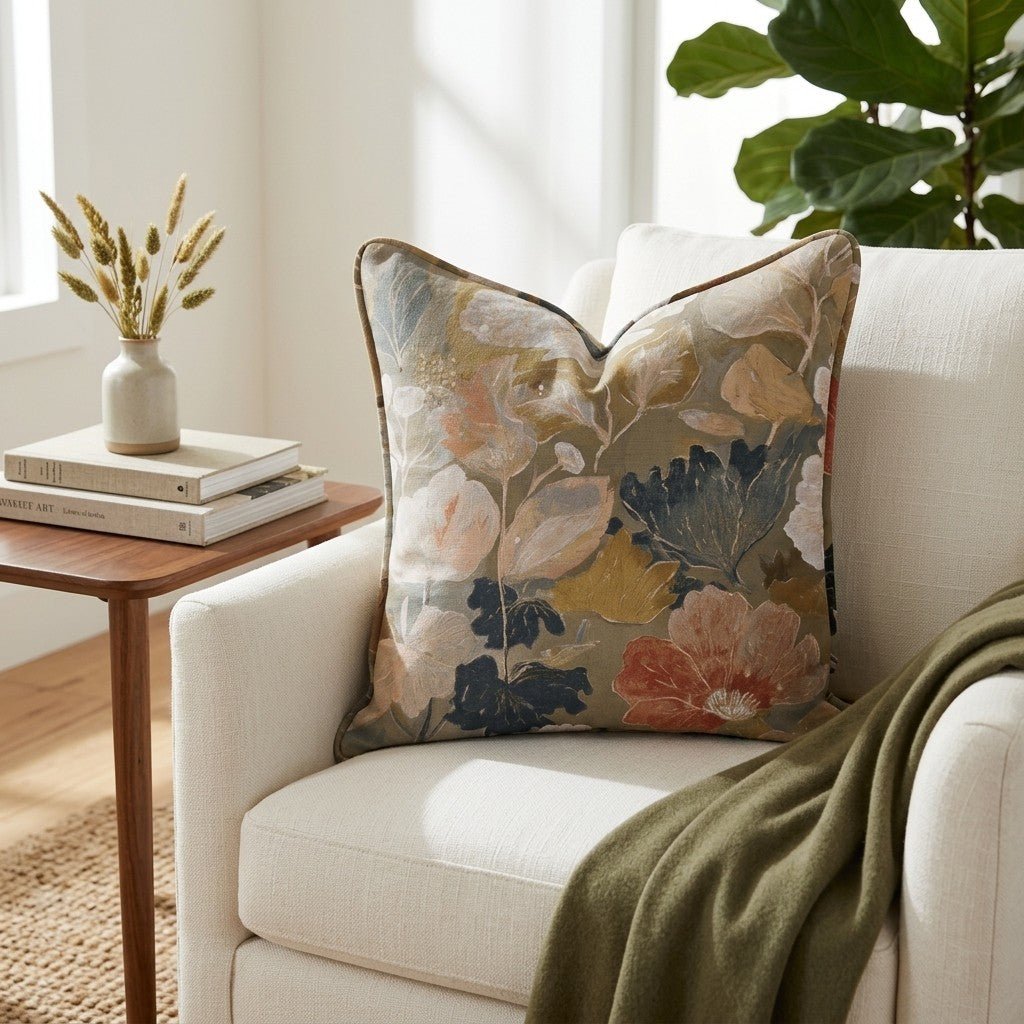 The Quiet Petal Throw Pillow - Lemon Park