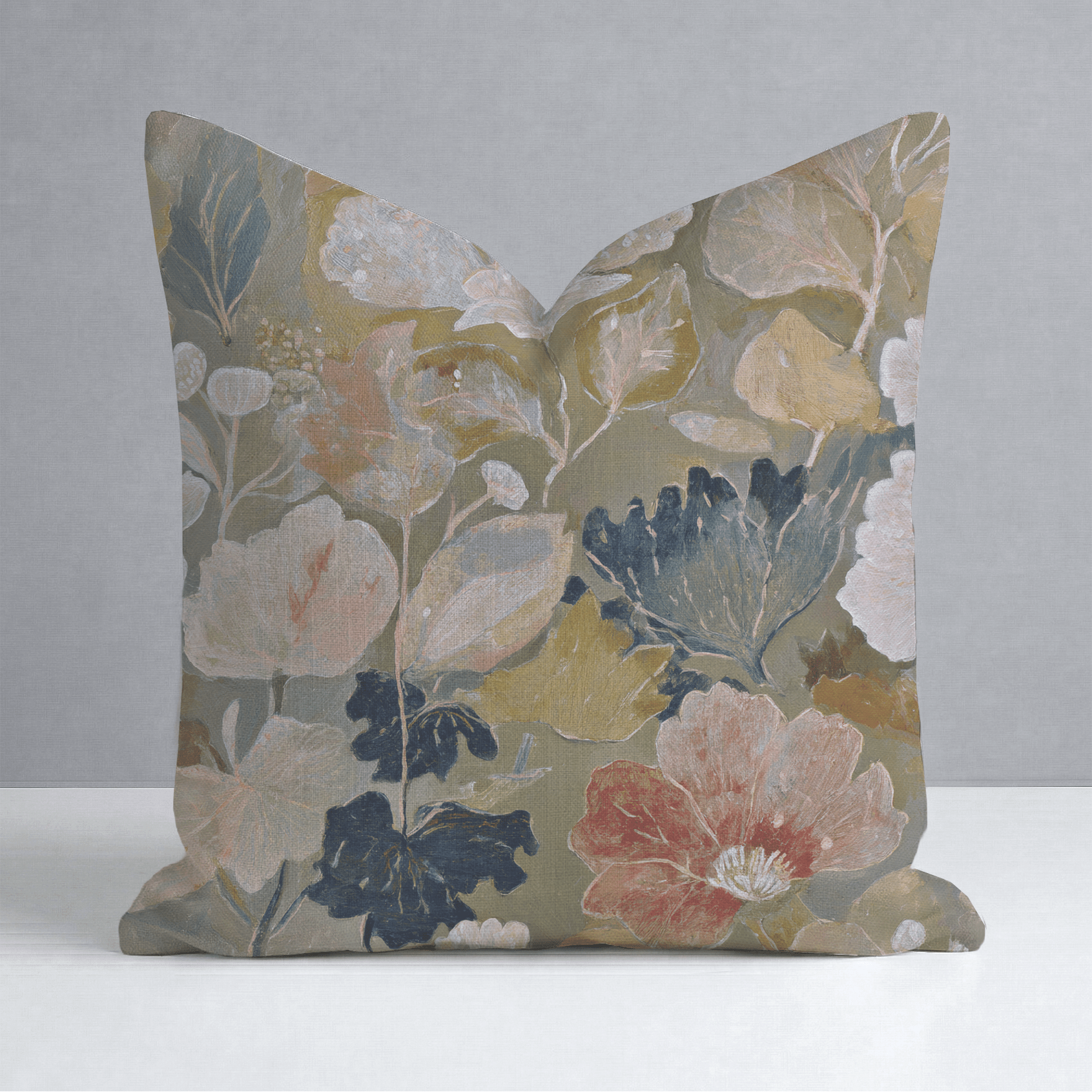 The Quiet Petal Throw Pillow - Lemon Park