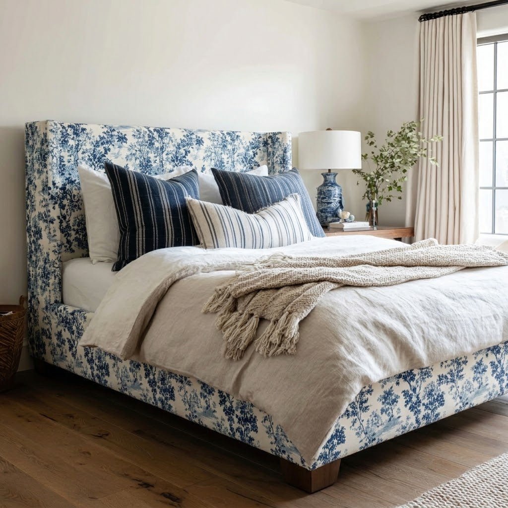 The Selene Bed in Benjamin - Lemon Park