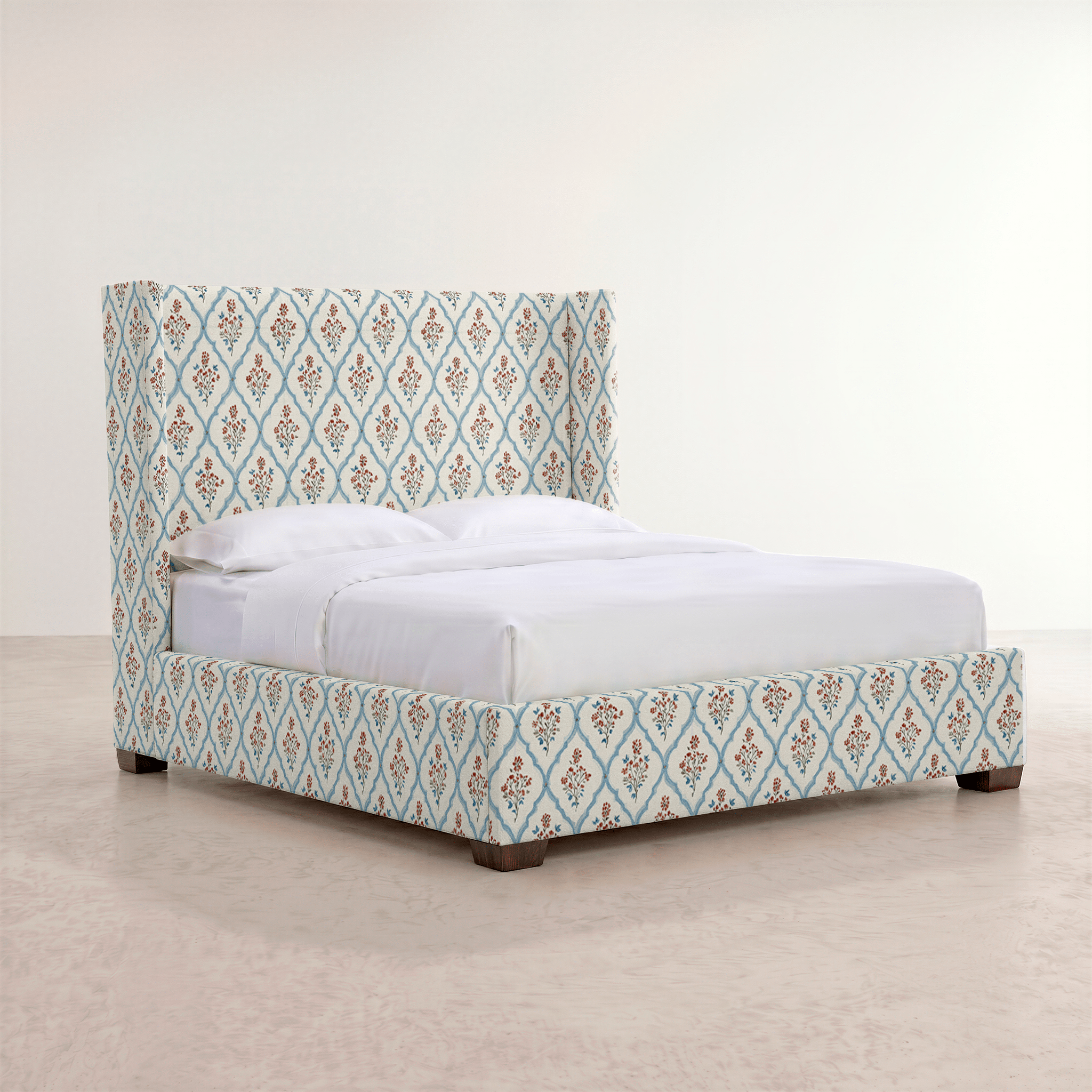 The Selene Bed in Chambray Tiles - Lemon Park