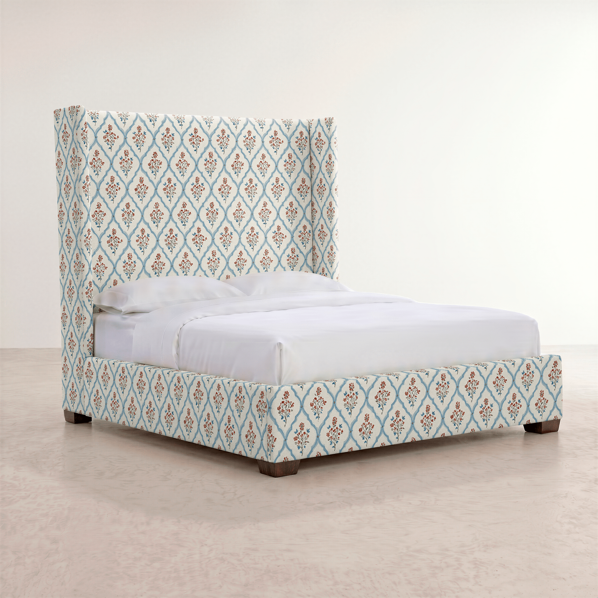 The Selene Bed in Chambray Tiles - Lemon Park
