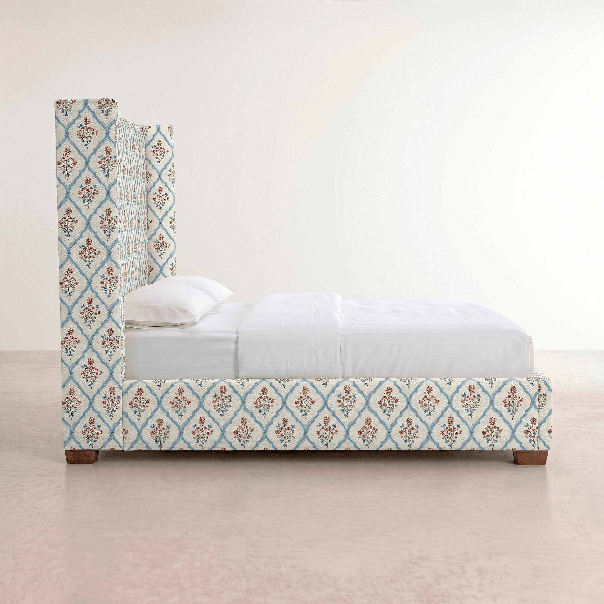 The Selene Bed in Chambray Tiles - Lemon Park