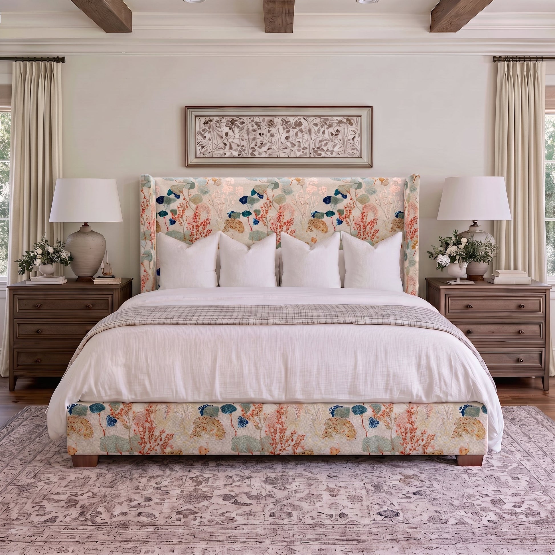The Selene Bed in Hedgerow - Lemon Park