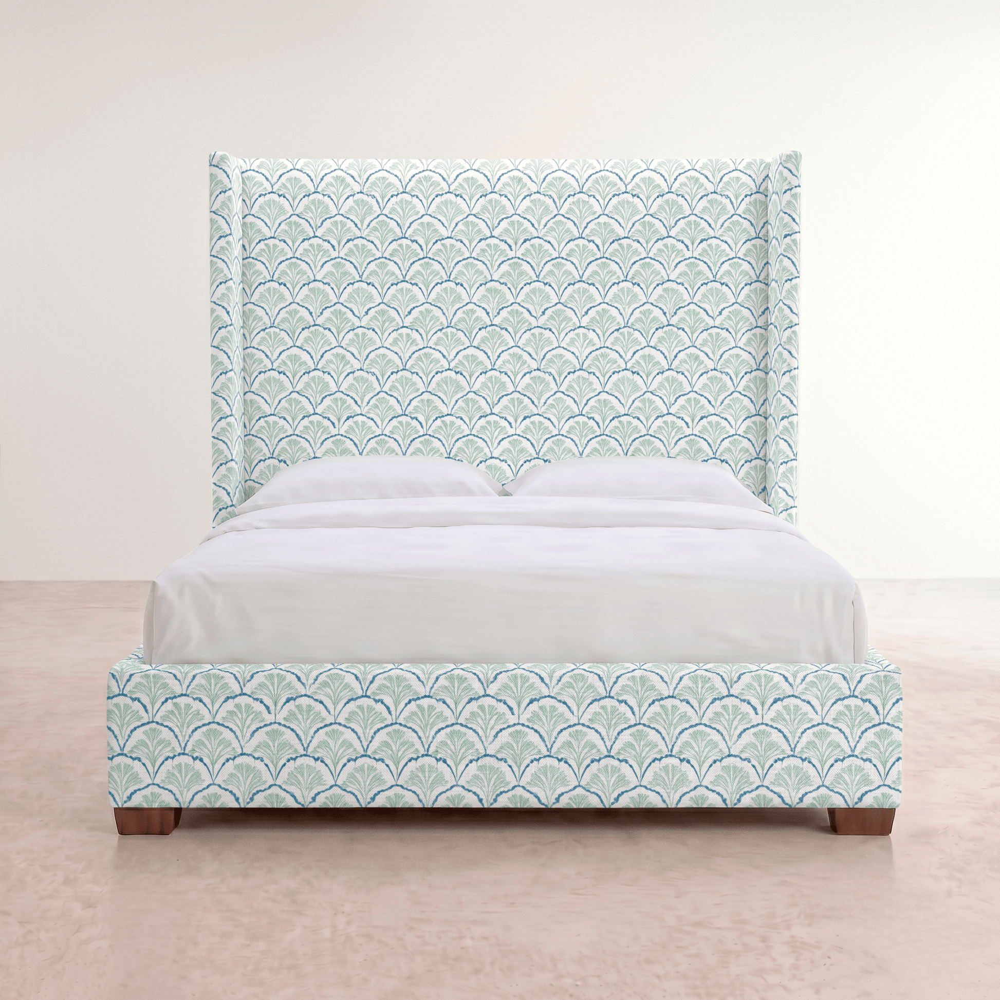 The Selene Bed in Hint Of Lime Sprouts - Lemon Park