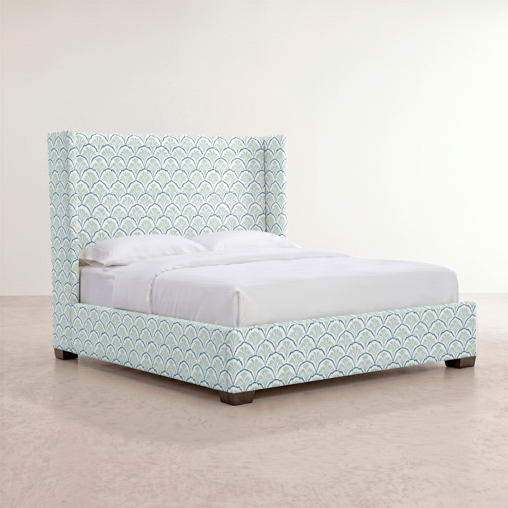 The Selene Bed in Hint Of Lime Sprouts - Lemon Park