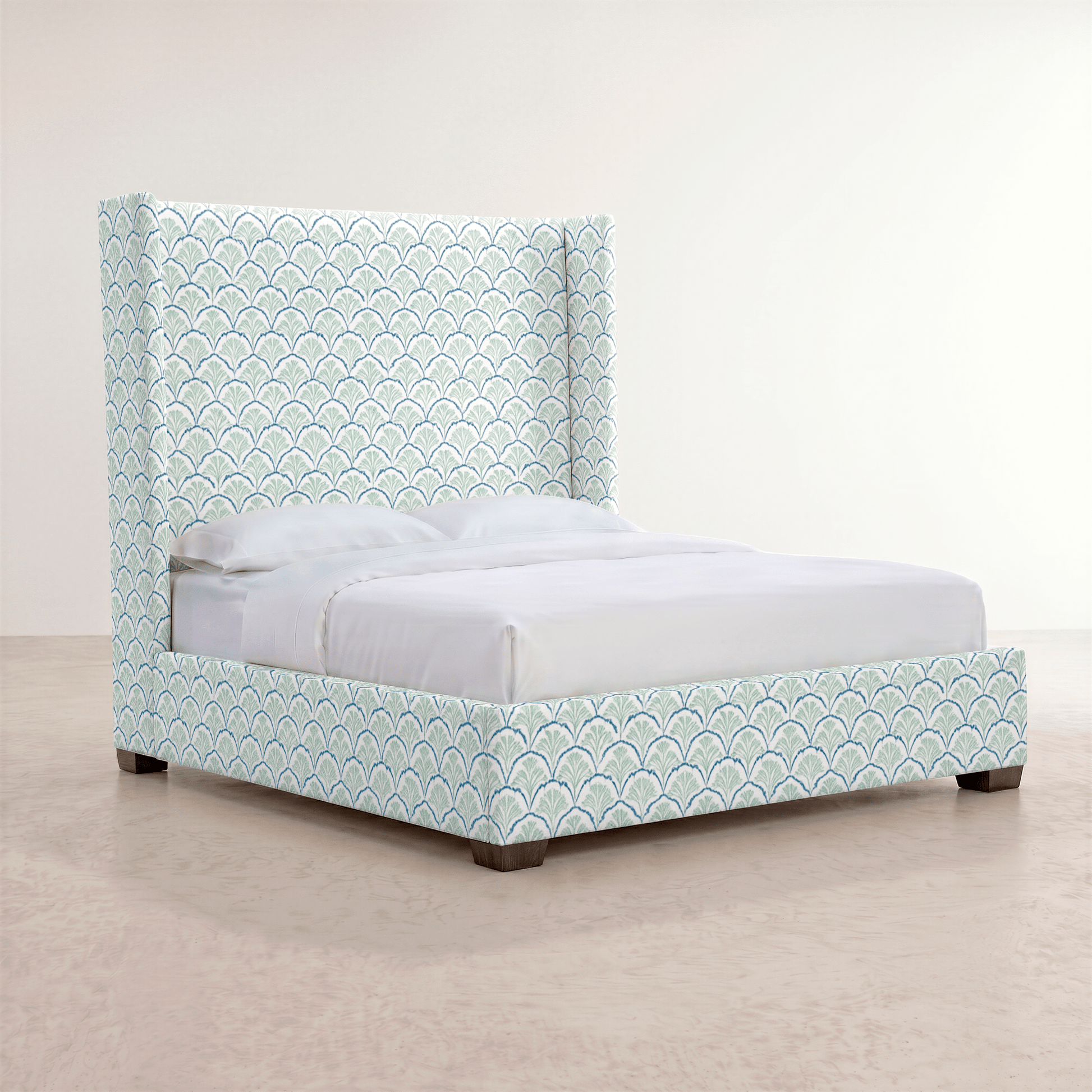 The Selene Bed in Hint Of Lime Sprouts - Lemon Park