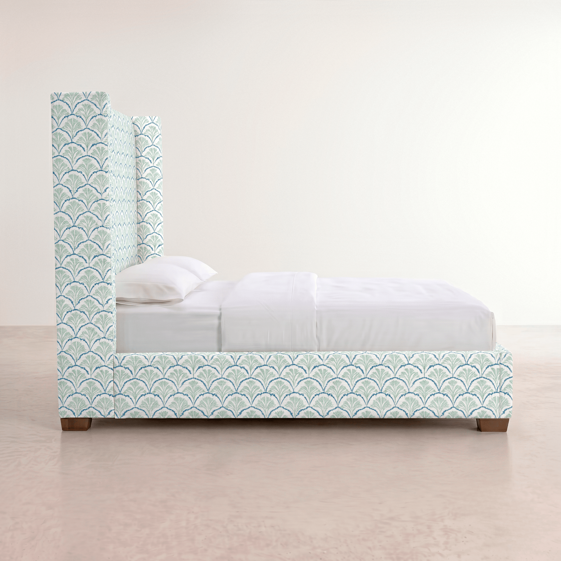 The Selene Bed in Hint Of Lime Sprouts - Lemon Park