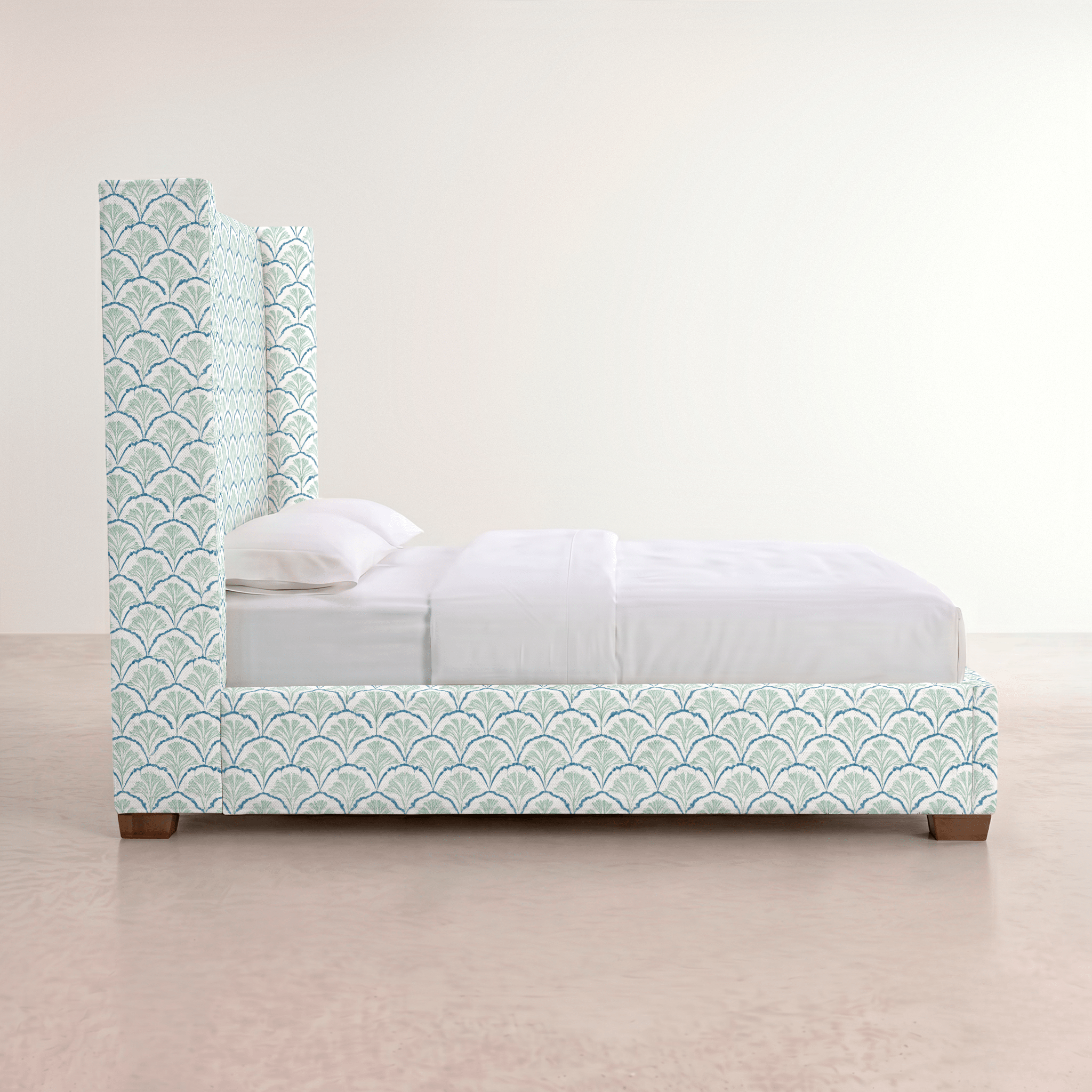 The Selene Bed in Hint Of Lime Sprouts - Lemon Park