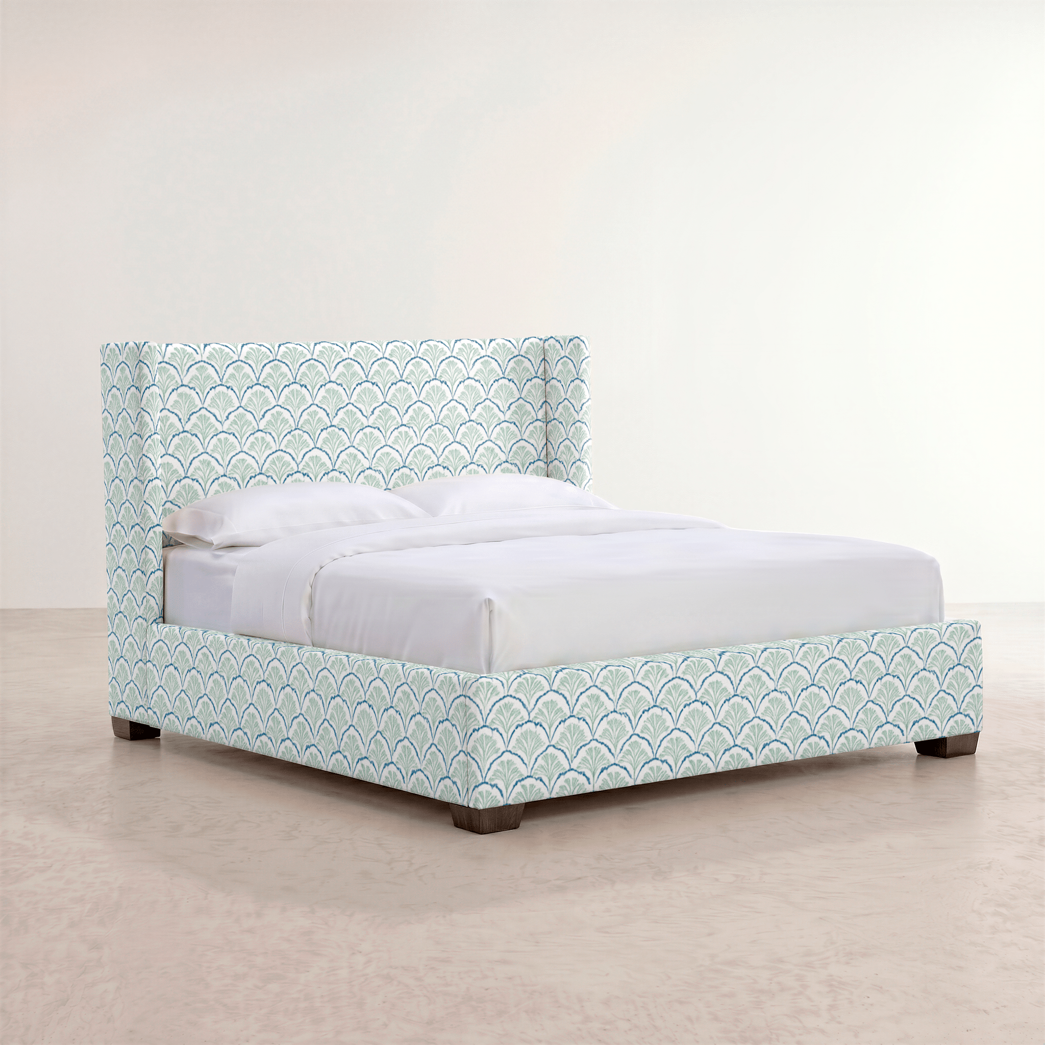 The Selene Bed in Hint Of Lime Sprouts - Lemon Park
