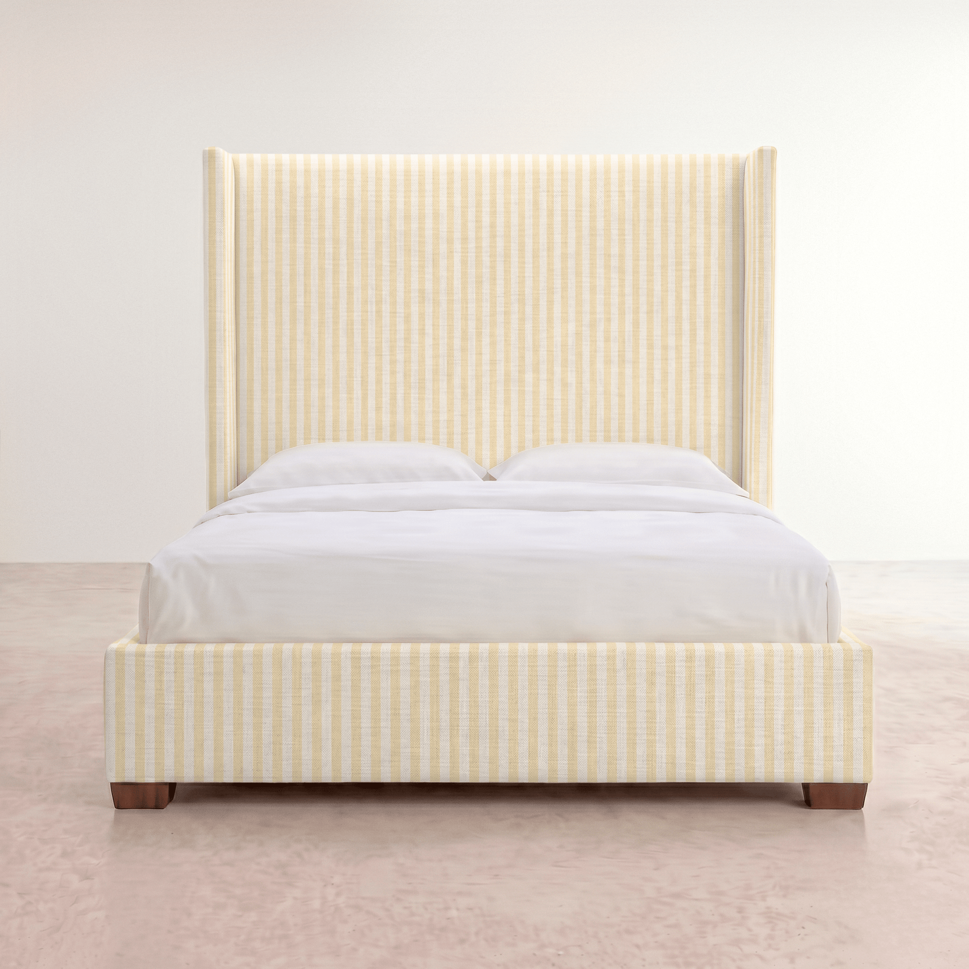 The Selene Bed in Juliet's Garden Easter Yellow Stripe - Lemon Park