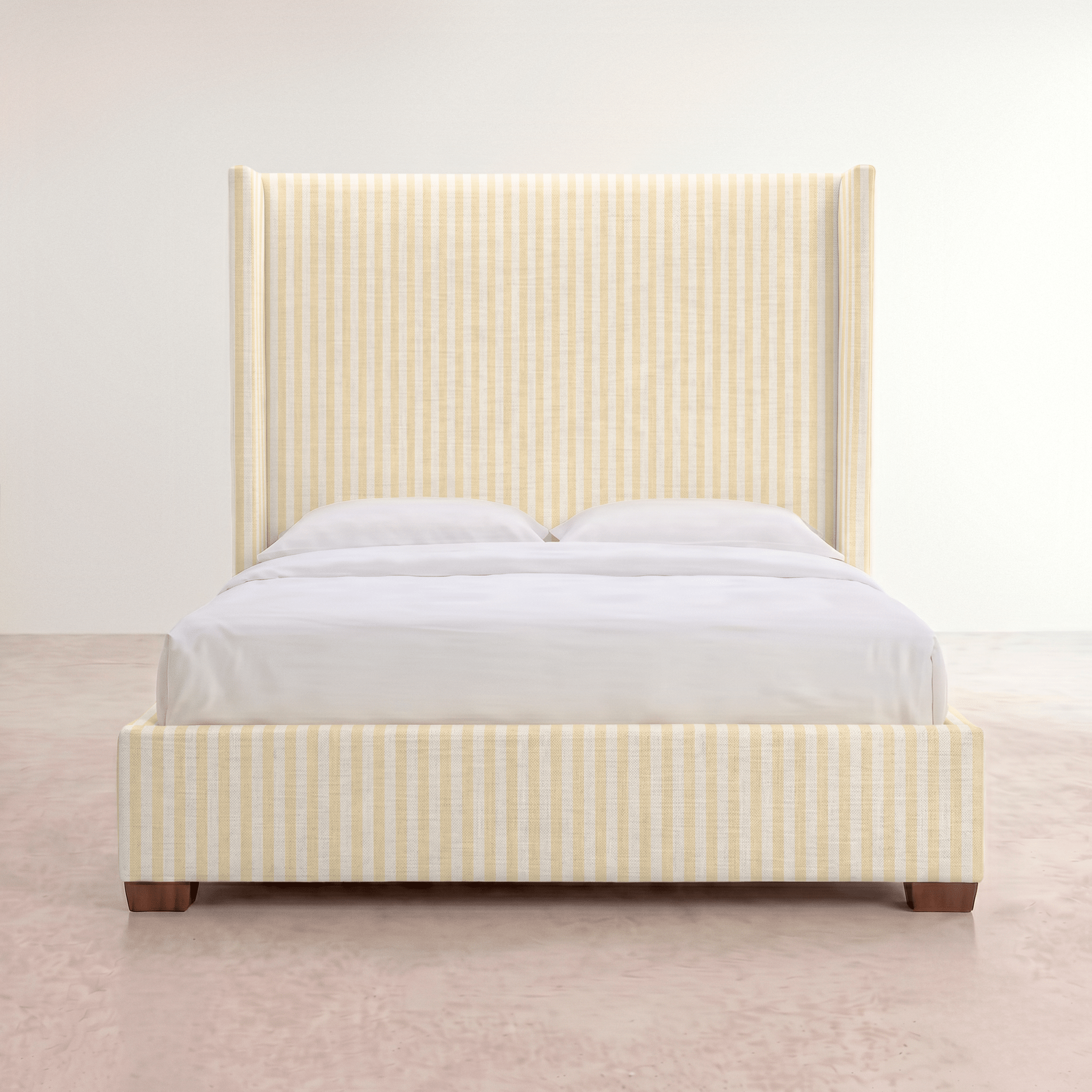 The Selene Bed in Juliet's Garden Easter Yellow Stripe - Lemon Park