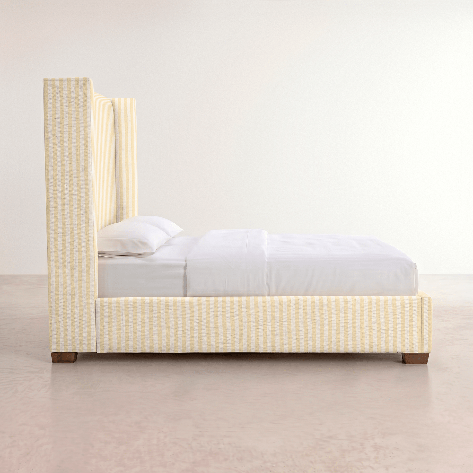 The Selene Bed in Juliet's Garden Easter Yellow Stripe - Lemon Park