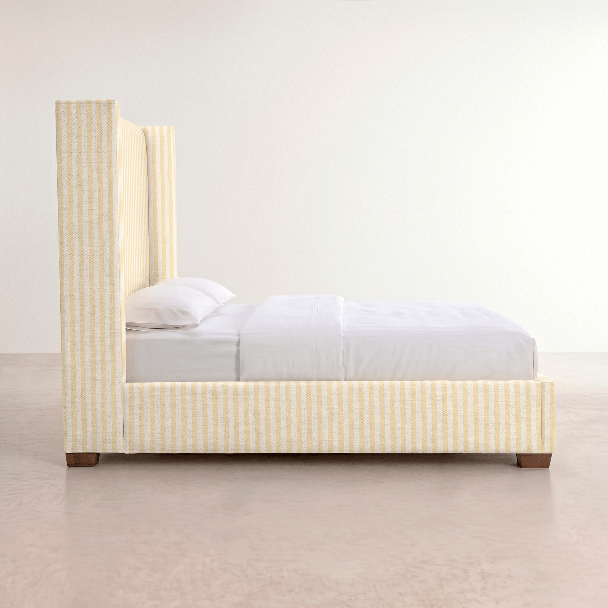 The Selene Bed in Juliet's Garden Easter Yellow Stripe - Lemon Park